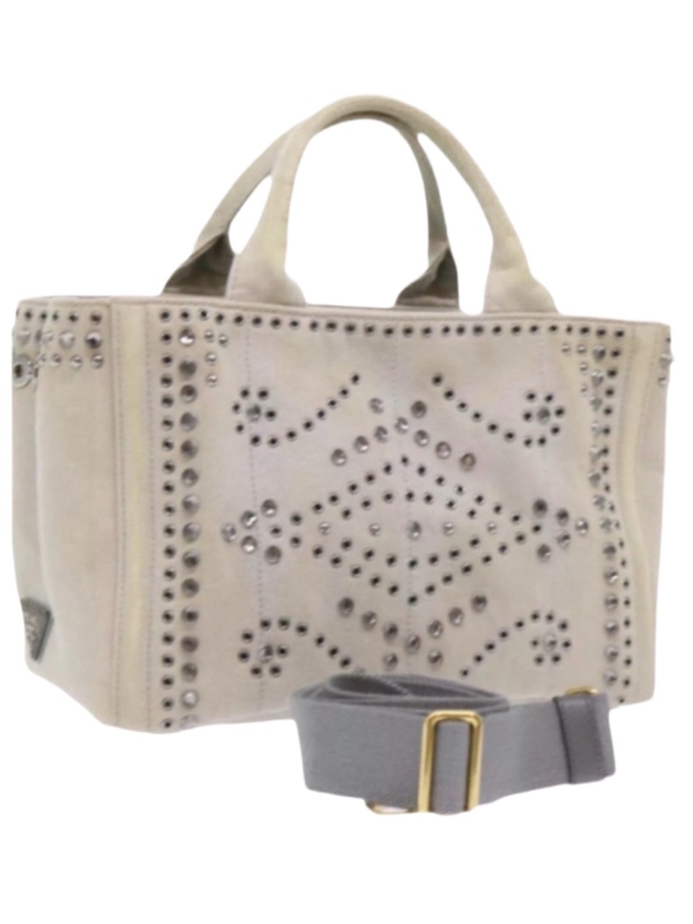 PRADA Bijoux Canapa PM Hand Bag Canvas 2way Authenticity Guarantee Card …